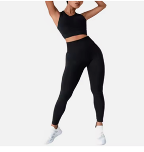 Conjunto de yoga para mujer, conjuntos de Yoga de tela de LICRA sin costuras para mujer - Product Image 3