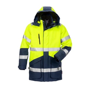 Chaqueta de Seguridad de Alta Visibilidad, Impermeable, Fluorescente Amarilla, Clase 2 Industrial, Térmica, Resistente a la Nieve, de Poliéster - Product Image 1