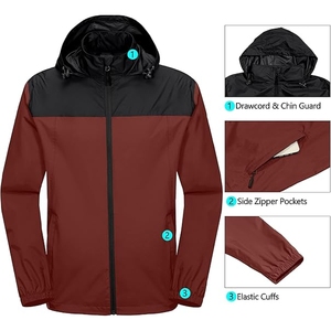 Qualité professionnelle Soft Shell hommes coupe-vent veste imperméable léger à capuche pêche randonnée respirant Nylon veste - Product Image 5