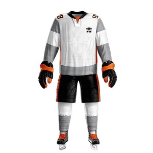 Prix d'usine sur mesure de qualité supérieure prix raisonnable uniforme de hockey sur glace 100% tissu polyester uniforme de hockey sur glace - Product Image 6