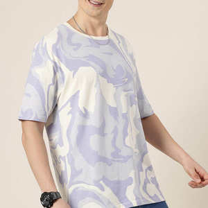 Camo Design 100% coton T-shirt pour hommes coupe ample imprimé t-shirts Streetwear léger surdimensionné T-shirts OEM/ODM - Product Image 5