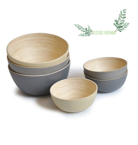 Precio barato, cuenco de bambú hilado respetuoso con el medio ambiente, vajilla, ensaladera de bambú, varias formas y tamaños personalizados hechos en Vietnam - Product Image 1