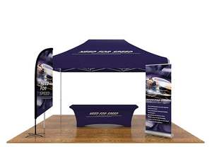 Carpa de Exhibición Plegable Impermeable para Exteriores de Poliéster de 10x10 pies, Personalizada, para las Cuatro Estaciones, para Ferias Comerciales, Eventos, Gazebos, Toldos - Product Image 3
