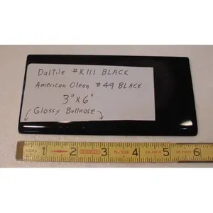 Mỹ olean mới 3 "x 6" Gạch gốm <span class=keywords><strong>bullnose</strong></span> TRIM cạnh bóng đen tàu điện ngầm gạch TRIM - Product Image 1