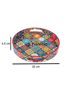 Tradebyd Plateau en bois MDF moderne Plateau de service élégant fait à la main pour la maison et le bureau - Product Image 5