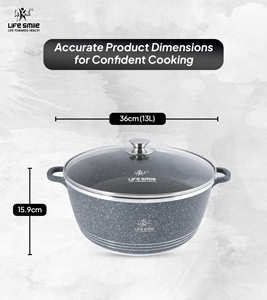 Casserole de cuisine antiadhésive avec revêtement en granit multicouche - Product Image 6