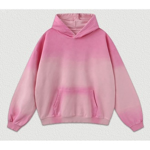 Sweat à capuche en molleton 100% coton, coupe ample décontractée, effet délavé, motif uni, respirant et imperméable pour homme - Product Image 2
