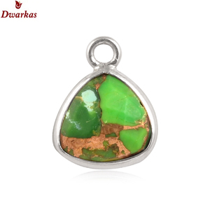 Charmes classiques en argent sterling 925 avec pierre précieuse amazonite, accessoires pour bracelet, pendentif, collier, en stock - Product Image 4