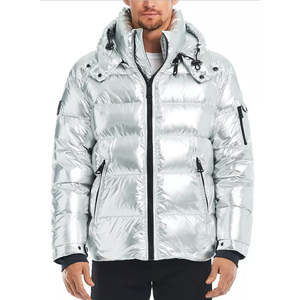 Custom Men's Puffer Down Bubble Coat High Street Style Winter Fashion Custom Design Hooded Outerwear with shiny <b>fabric</b> unisex - Product Image 1