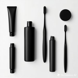 Kit de cepillo de dientes de hotel negro elegante | Juego de cuidado bucal minimalista con pasta de dientes y estuche de viaje 100 caja personalizada - Product Image 1