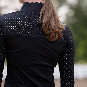 เสื้อเชิ้ตขี่ม้าแขนยาวแบบซิปครึ่งตัว สีพื้น ป้องกันแสงแดด ระบายอากาศได้ดี สำหรับขี่ม้า ขายส่ง - Product Image 5