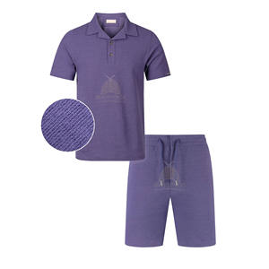 Vêtements de sport d'été personnalisés pour hommes Ensemble 2 pièces T-shirt polo et short Tech Fit Style décontracté pour la course et le sport imprimé personnalisé - Product Image 4