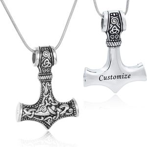 Norse Viking Thor marteau urne pour cendres urne bijoux pour cendres humaines pour femmes coeur crémation collier pour cendres taille personnalisée - Product Image 3