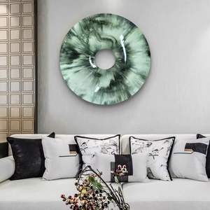 Reloj de Pared Moderno de Resina Epoxi y Madera de Olivo, Relojes de Pared con Borde Natural para Regalo de Ramadán, Florero de Pared - Product Image 4