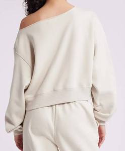 Women's Oversized <b>Crewneck</b> Vintage Washed Effect Woven ODM Sweatshirt - Product Image 5