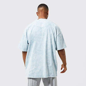 T-shirt unisexe délavé à l'acide, style rétro décontracté, séchage rapide, écologique, respirant, logo personnalisable, devant vierge, 100% coton - Product Image 2