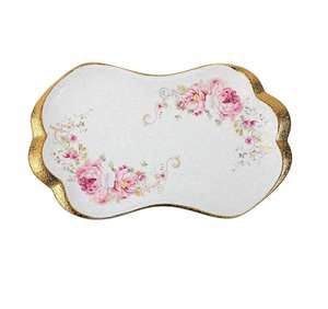 Premium Floral Design Metal Handicraft Mesa de Navidad Bandeja para servir comida Plato para uso en restaurantes y hoteles - Product Image 5