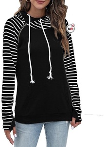MRI Group Womens Pullover Hoodie Doble capucha Color Block Manga larga Casual Comfort Tops para mujeres Moda de invierno de punto - Product Image 2