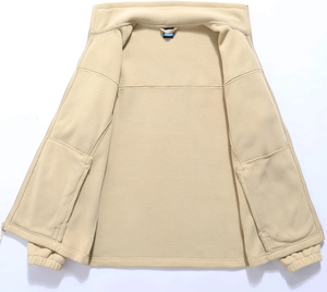 Chaqueta Sherpa de microfibra de poliéster 100 para hombre, abrigo acogedor para recreación al aire libre, tela de camuflaje suave, chaquetas de lana Polar a prueba de viento - Product Image 5