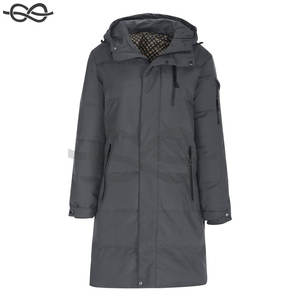 Abrigos de invierno informales para hombre, chaqueta acolchada larga con capucha y cremallera completa, ropa de abrigo cálida a prueba de viento para clima frío, Material de tela - Product Image 3