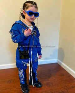 2025 enfants unisexe visage complet Zip survêtement nouveau Style 100% coton polaire avec doublure en Satin hiver ensemble Offre Spéciale - Product Image 3