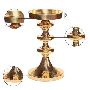 Hot <b>Sale</b> Luxury <b>Mirror</b> Polished Brass Candle Stand Non-Slip Countertop Customized OEM Wholesale Supply Other Candle Holders - Product Image 4