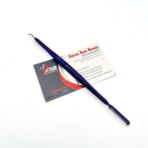 Outil de levage de cils en acier inoxydable violet réutilisable avec logo personnalisé Peignes de levage de cils durables avec logo personnalisé - Product Image 1
