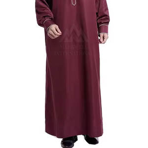 Thobe d'été décontracté personnalisé en coton Caftan pour hommes Robe islamique respirante à manches longues et longueur au sol - Product Image 6