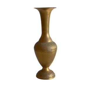 Luxury Mid Century <b>Tall</b> Brass Flower Vase Engraved and Embossed Custom Design European Style Handmade Metal Flower Vase on Sale - Product Image 1