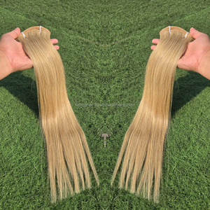 ผมแท้เกรดพรีเมียมสีบลอนด์หม่น 100% เรมี่อินเดียน  แบบเป็นมัด  จัดเรียงเกล็ดผม  ต่อผมแบบดับเบิ้ลเวฟท์  ต่อผมด้วยเครื่องจักร - Product Image 1