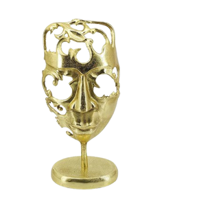 Masque facial en or fait à la main en gros, accessoires de table en métal moulé, articles de bureau, salon, objets décoratifs modernes - Product Image 1