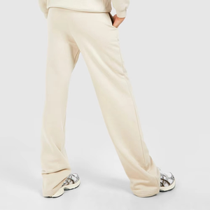 Ensemble de survêtement de sport pour femmes de haute qualité en gros, motif de lettres imposantes, avec ourlet fendu, 2 en 1 - Product Image 4