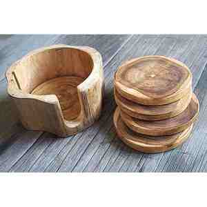 Sous-verres en bois de noyer personnalisés fabriqués à la main cadeau unique de qualité supérieure pour la décoration intérieure - Product Image 4