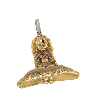 Custom Doll <b>Pendant</b> 10K <b>Solid</b> <b>Gold</b> Moissanite Iced Out Hip Hop Luxury Statement Party Charm - Product Image 1