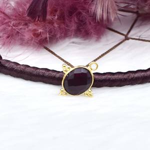 Granate piedra natal colgante forma ovalada piedra preciosa facetada pequeño encanto plata esterlina bisel joyería tres Rawa elegante mujer encanto - Product Image 5