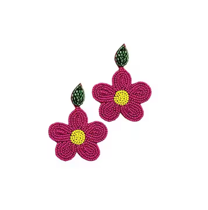 Embroidery Beaded <b>Earrings</b> flower design Home Daily Use Best Quality <b>Girls</b> Women Gift Use <b>Earring</b> - Product Image 2