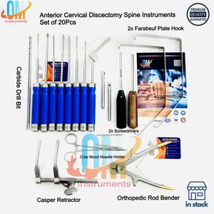 סט כלים חדש איכותי פרימיום לניתוחי עמוד שדרה, פלטות צוואר קדמיות אורתופדיות, תוספות עמוד שדרה, מאושר על ידי CE - Product Image 4