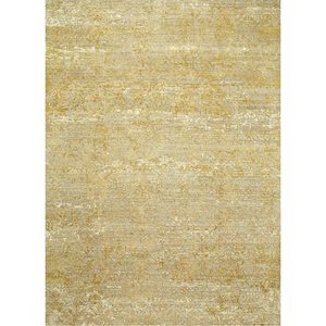 Alfombra Kavi Gold de Lana y Seda de Bambú Anudada a Mano, Diseño Clásico Abstracto Teoría del Caos, Decoración para Sala de Estar, Pasillo y Hogar - Product Image 1