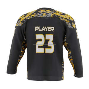 Jersey de Hockey sobre Hielo Personalizado de Alta Calidad, 100% Poliéster, Uniforme de Equipo Resistente, Proveedor OEM de Pakistán, Secado Rápido, Transpirable, Color Sólido - Product Image 2
