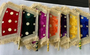 พัดกำมะหยี่แฟนซี, พัดเจ้าสาวแบบปัญจาบ, พัดตกแต่ง, ชุดจาโก, ของชำร่วยงานแต่งงานมุสลิม, ของตกแต่งงานปาร์ตี้, ของตกแต่งงานเทศกาล - Product Image 5