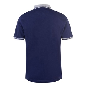 เสื้อโปโลชายสีน้ำเงิน แขนสั้น ผ้าฝ้าย ลำลอง สีพื้น ผ้าปิเก้ ทอแบบกันยับ ทรงปกติ ดีไซน์กระดุม - Product Image 2