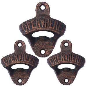 Ouvre-bouteille mural en métal antique de qualité supérieure avec style rustique parfait pour les bars intérieurs et les installations extérieures - Product Image 3