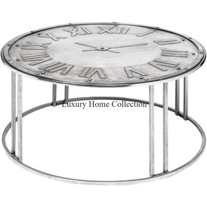 Última llegada de patrón único Mesa de centro elegante de metal chapado en oro y plata pulida con espejo de vidrio cuadrado - Product Image 3