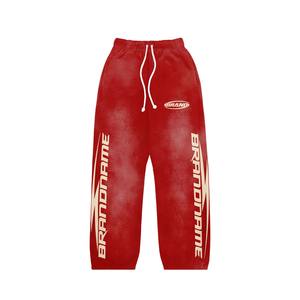 Chándales de Forro Polar Suave con Estampado Puff, Color Liso, Peso Pesado, Lavado Ácido, para Hombre, Invierno - Product Image 3