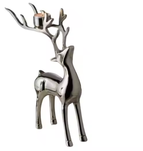 Figuritas de interior de la mejor calidad, juego de dos esculturas de ciervo de aluminio, vajilla de salida de fábrica, artículos decorativos para el hogar de decor IMPEX - Product Image 4