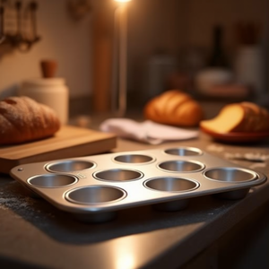 Stampo moule à muffins inox antiadhésif 12P (35x27cm) SILVER ELEGANCE Grigio 79912 - Product Image 3
