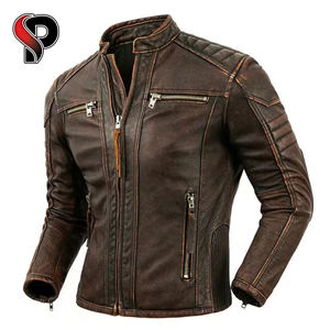 Blouson bombardier en cuir coupe slim pour homme | Cuir véritable - Product Image 1