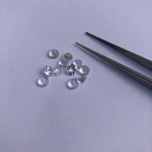 3.5mm cristal blanc naturel Quartz à facettes rondes pierres précieuses calibrées en vrac du fabricant en ligne AAA qualité Alibaba inde - Product Image 1