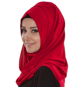 Hijab a prueba de Sol de caftán Georgette rojo marroquí lujoso de alta calidad con cuello alto y diseño bordado de manga completa para musulmanes - Product Image 2