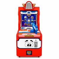 Machine d'arcade de tir Super Ranger – Fonctionne à pièces, avec fusil intégré, éclairage LED, rouge, neuve